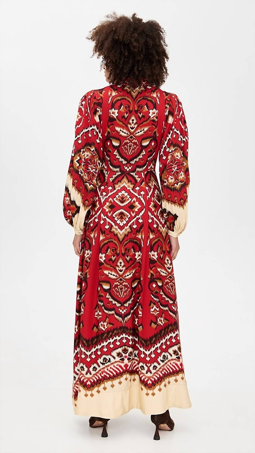 Ainika Pineapple Maxi Dress In Ikat Cream