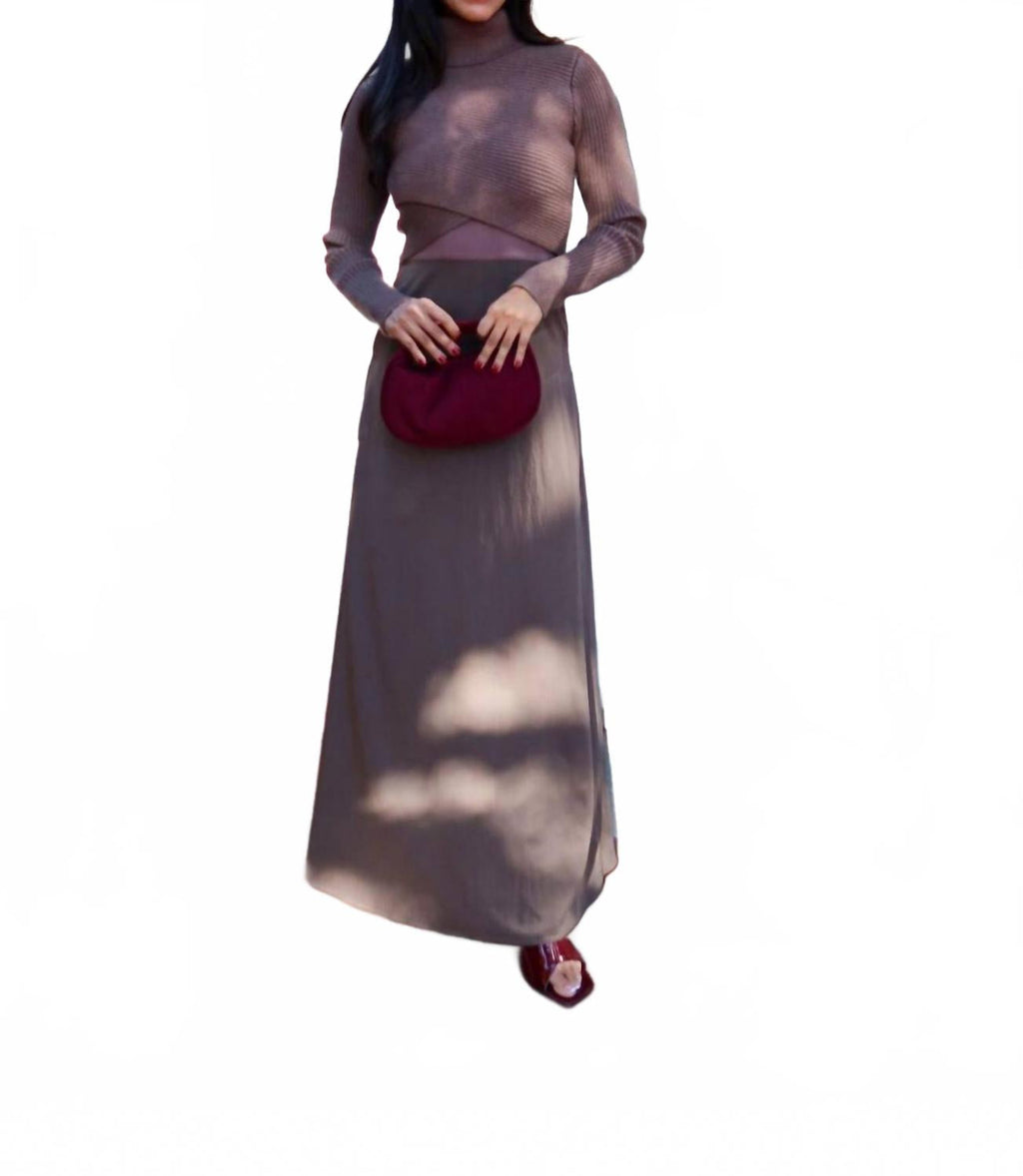 Brooks Two Piece Maxi Dress In Brown