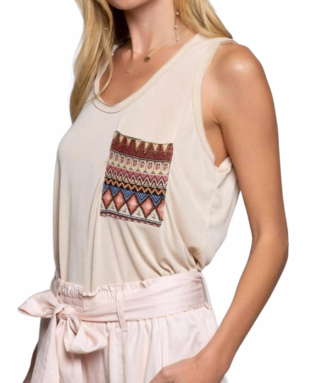 Aztecs Rose Petal Knit Top In Almond