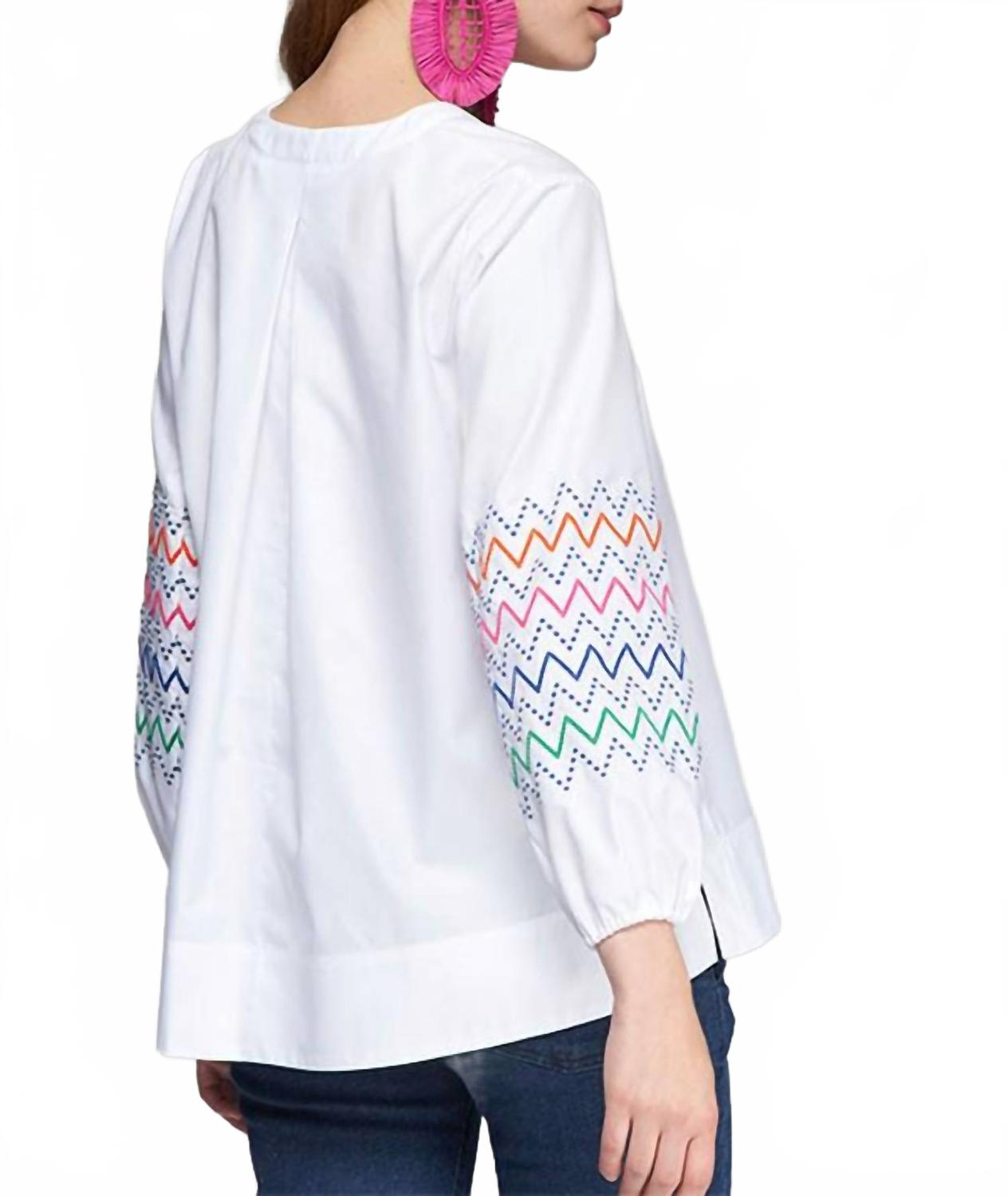Ebba V-Neck Top In White