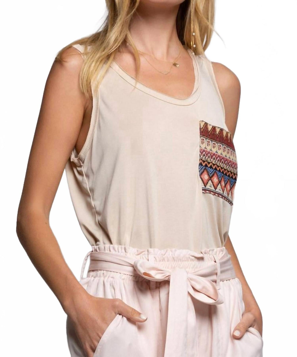 Aztecs Rose Petal Knit Top In Almond