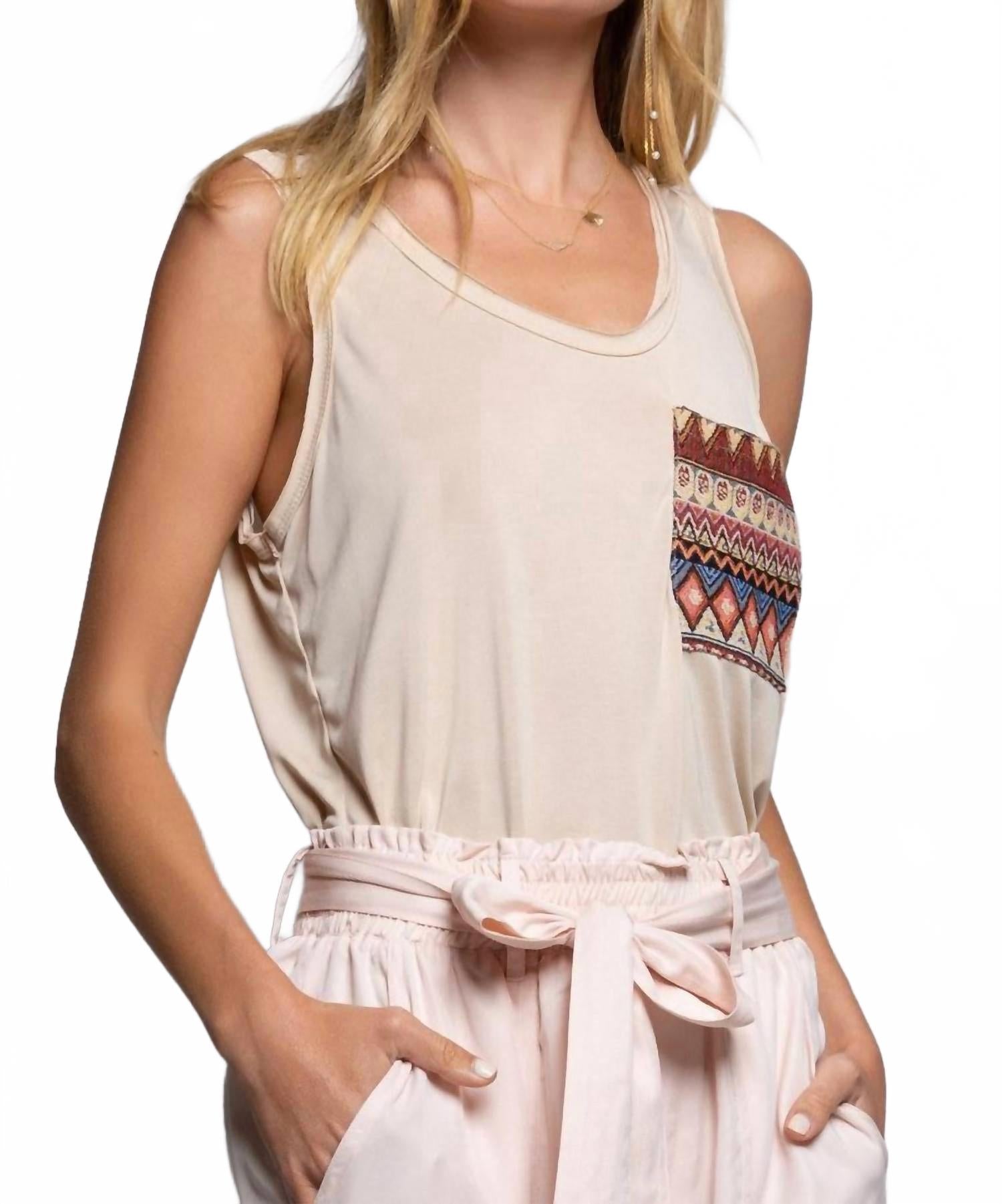 Aztecs Rose Petal Knit Top In Almond