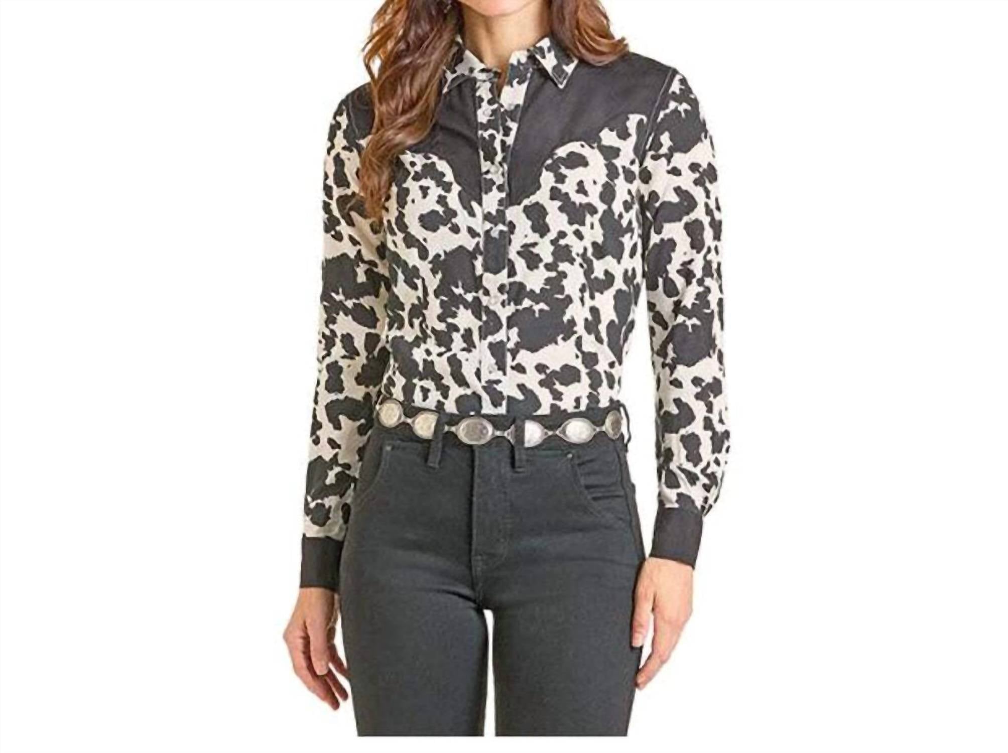 Cow Print Shirt In Black/white