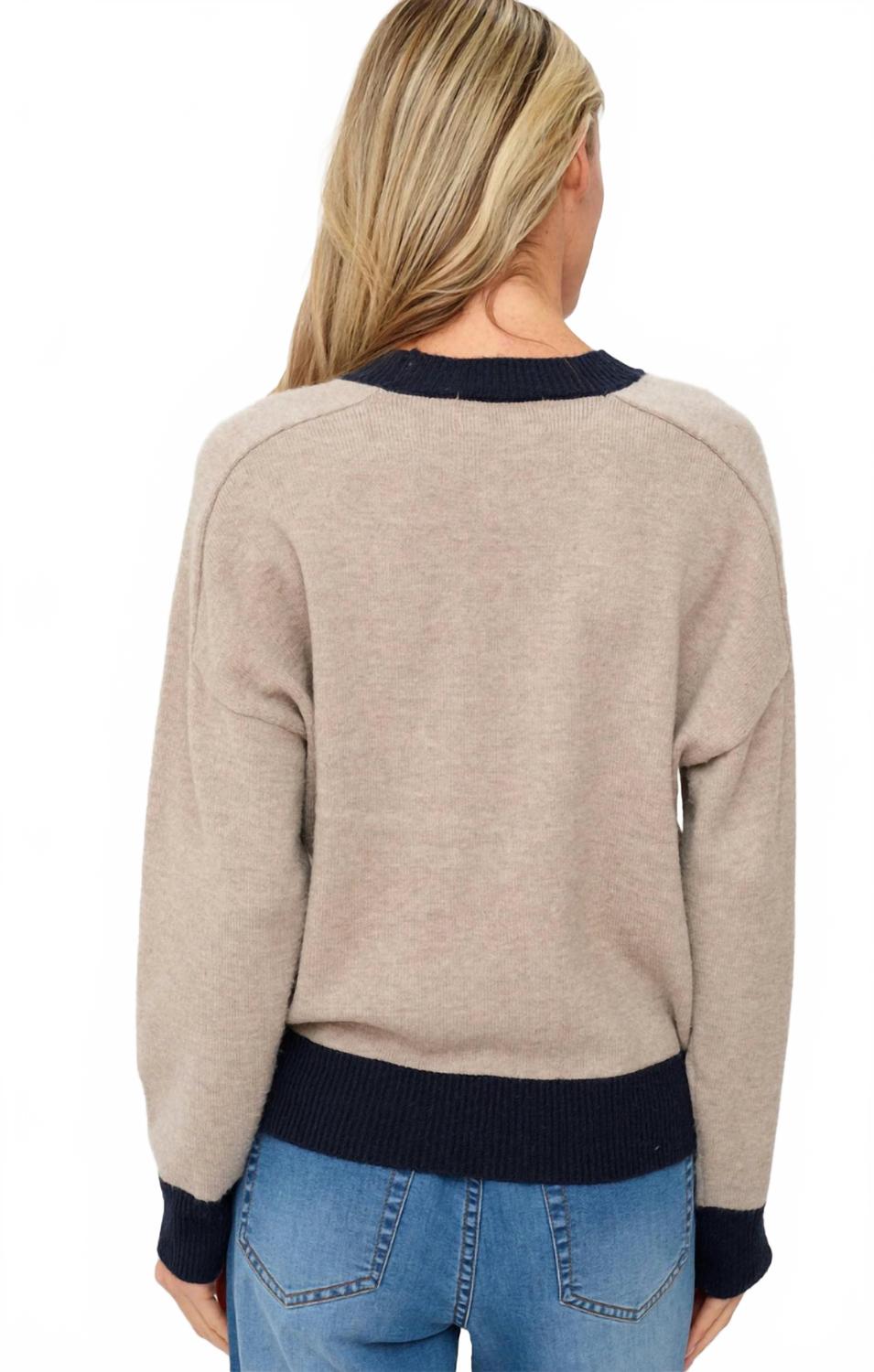 Dylan Crew Neck Top In Latte