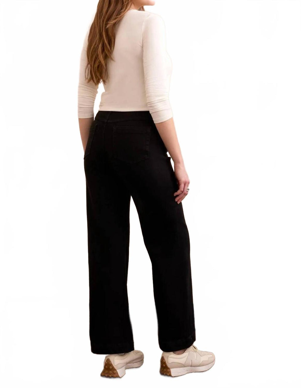 Audrey Boundless Stretch Denim Pull On Flare Jeans In Black
