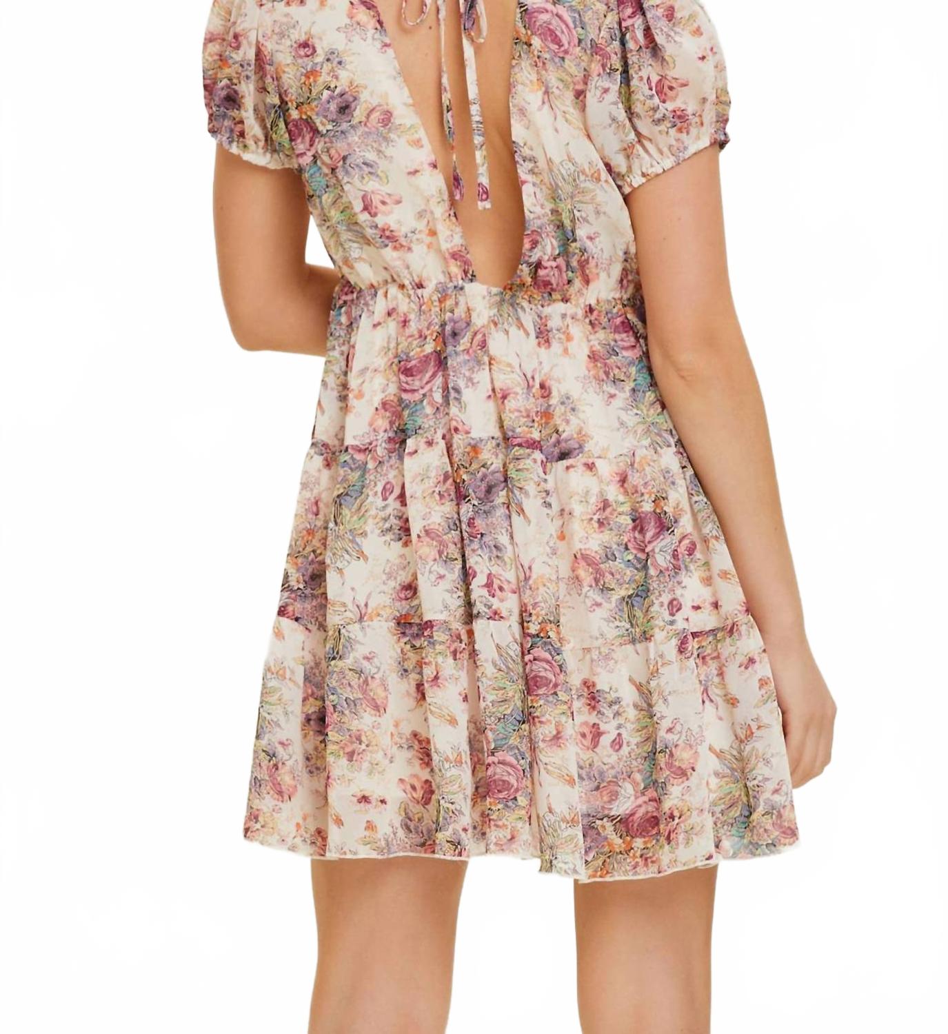 Finding Romance Floral Dress In Cream Multi