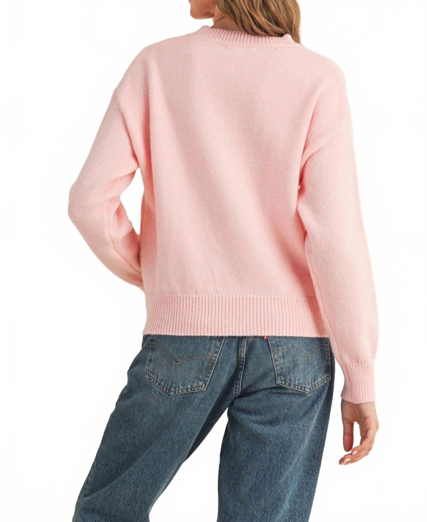 Dog Mom Sweater In Pink