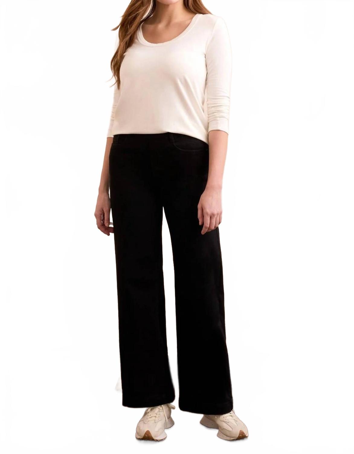 Audrey Boundless Stretch Denim Pull On Flare Jeans In Black