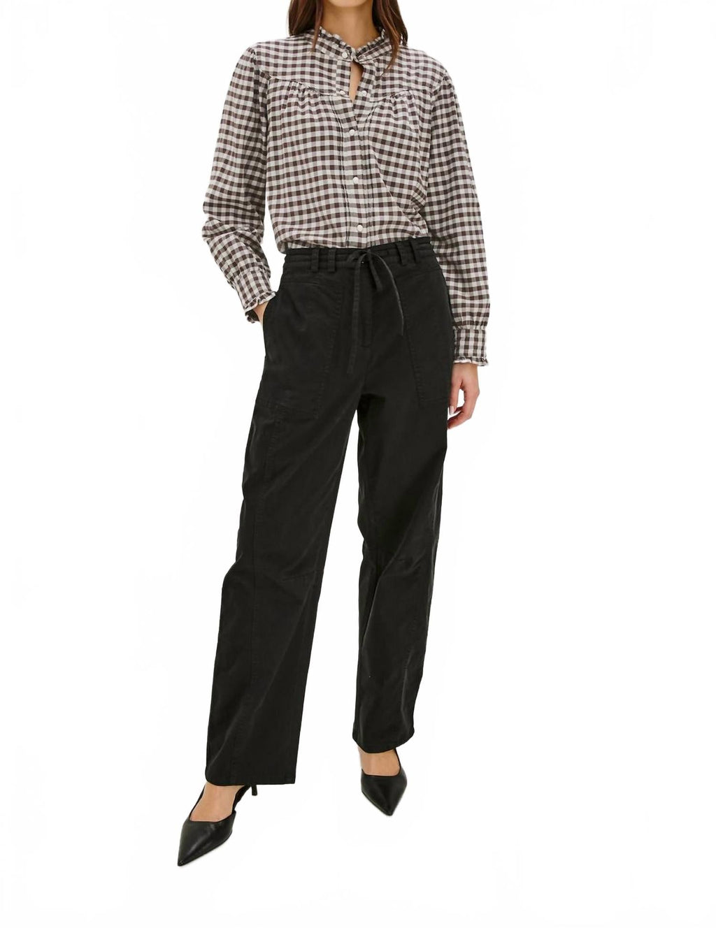 Alanna Button Down Shirt In Choc Chip