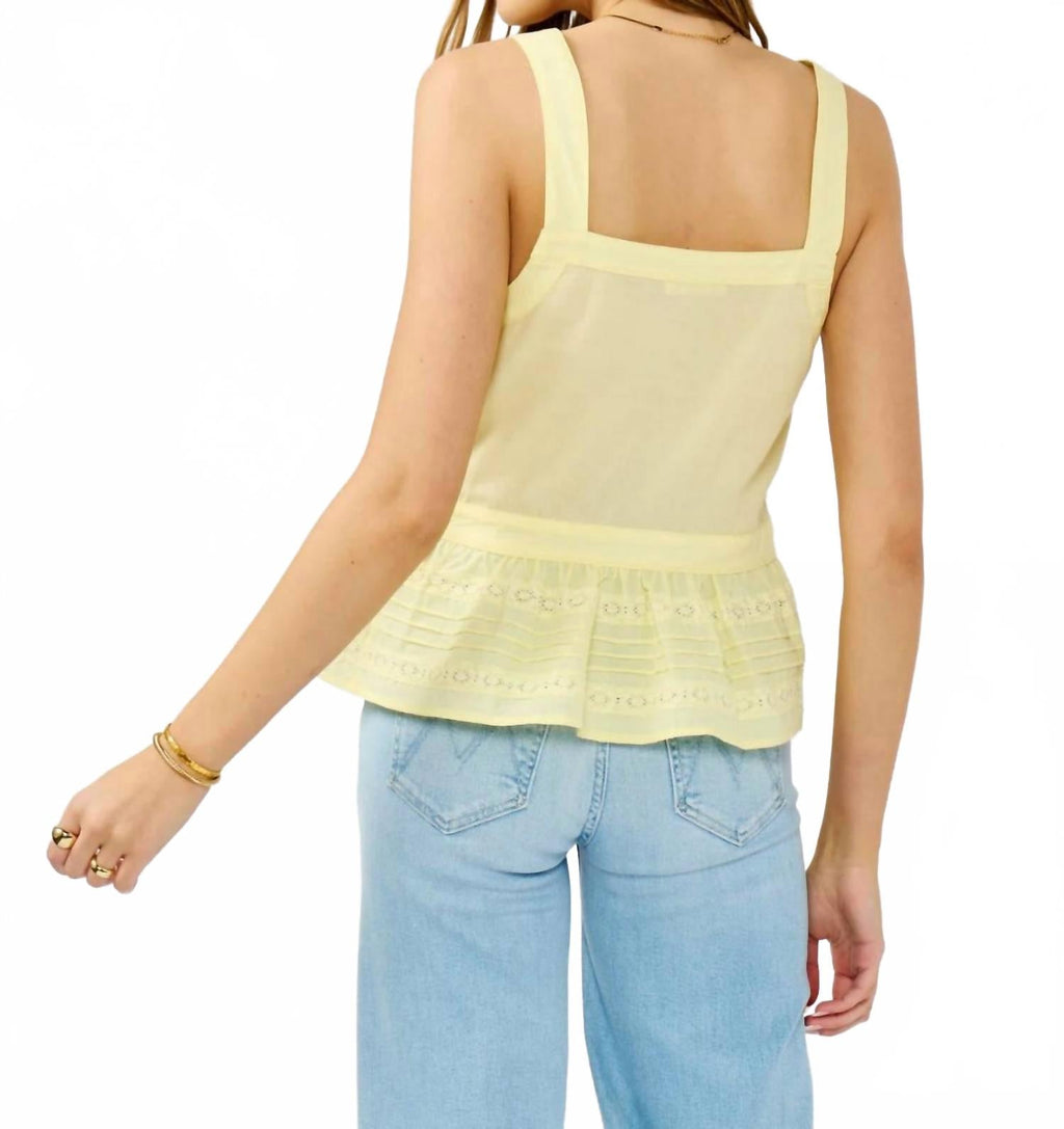 Boardwalk Eyelet Ruffle Tank In Yellow