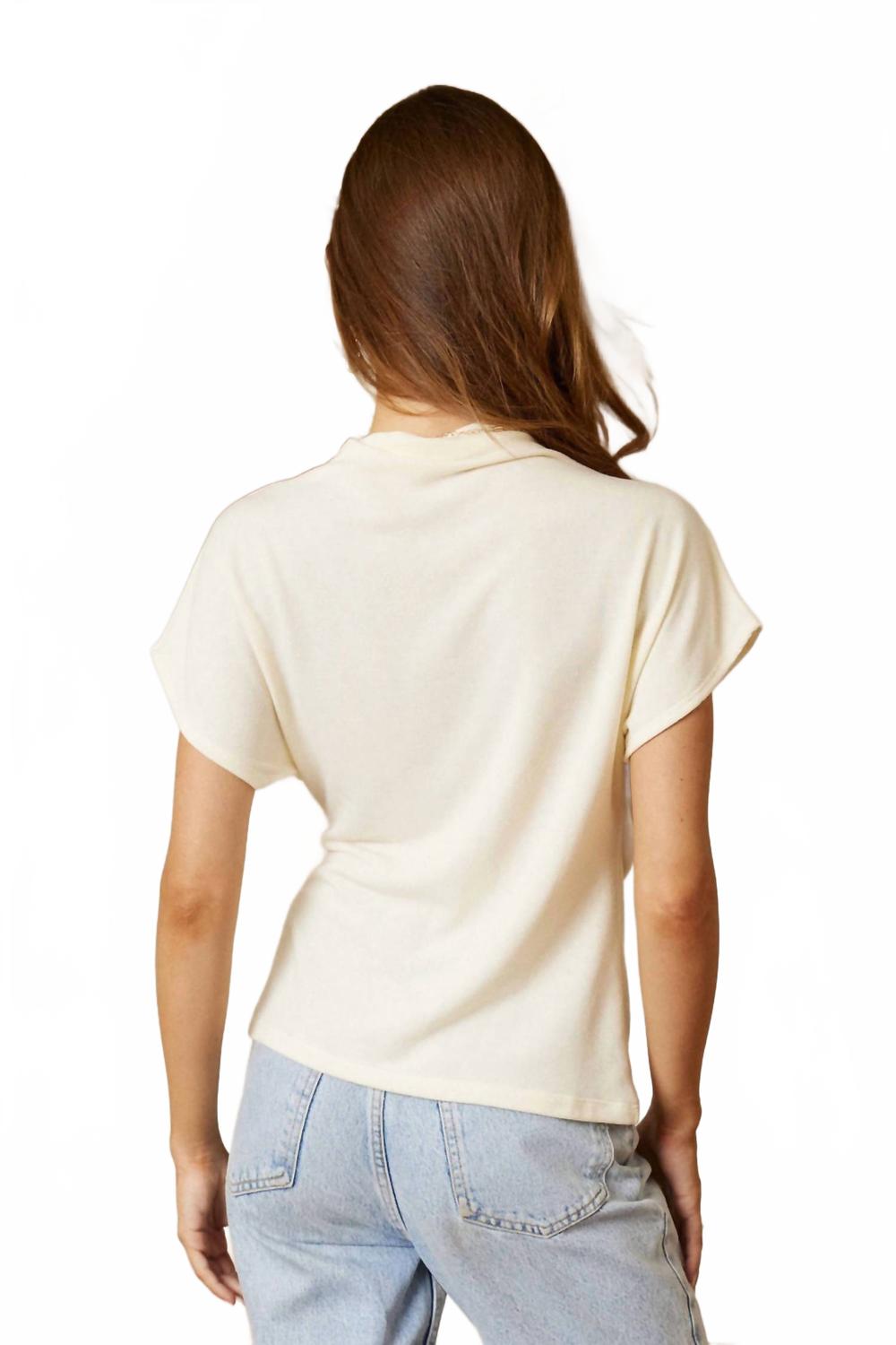 Eliza Draped Tee In Cream