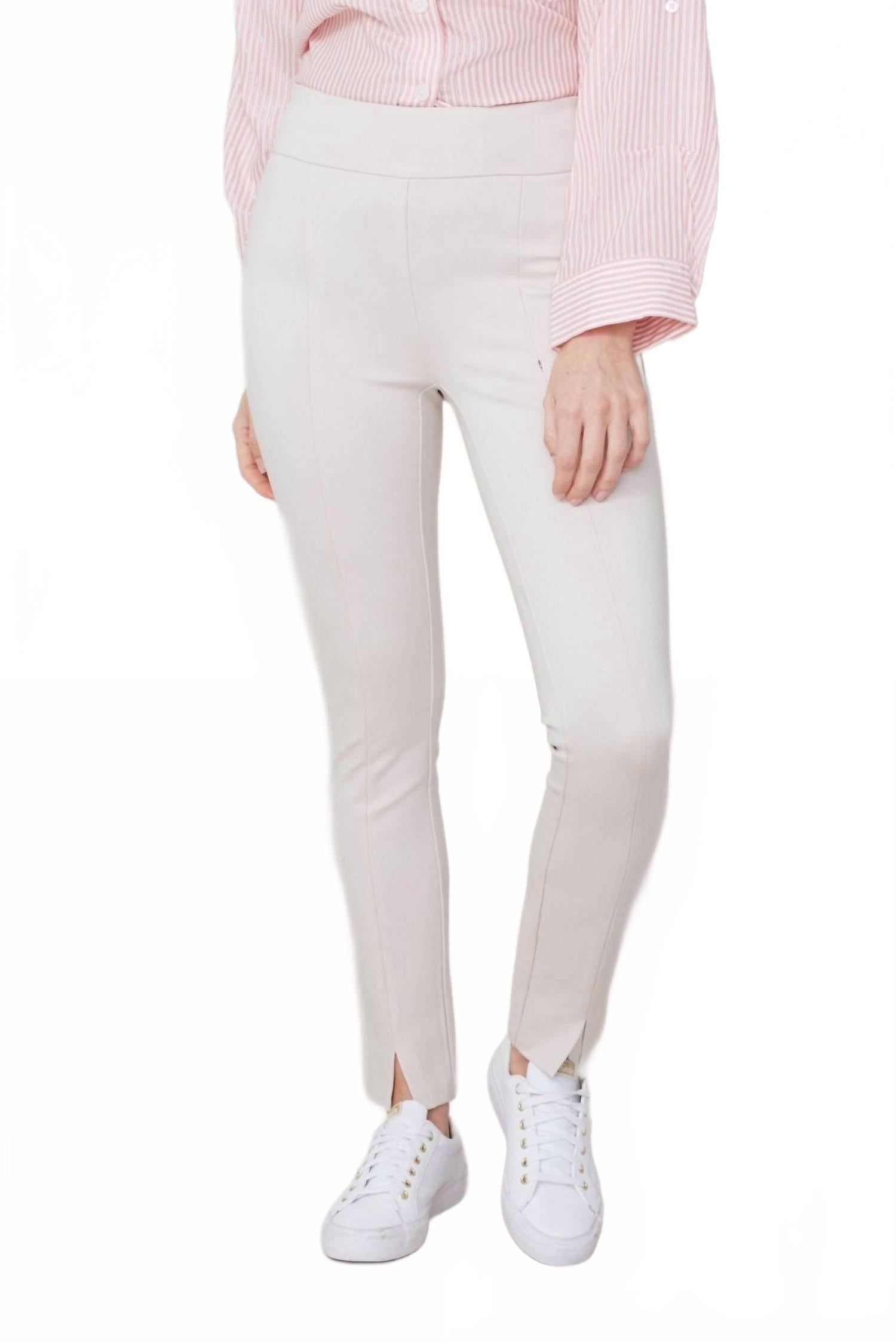Ecocosy Knit Slim Pants In Oyster