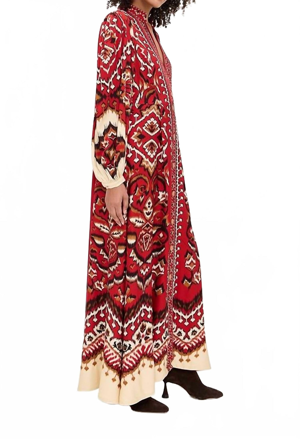 Ainika Pineapple Maxi Dress In Ikat Cream