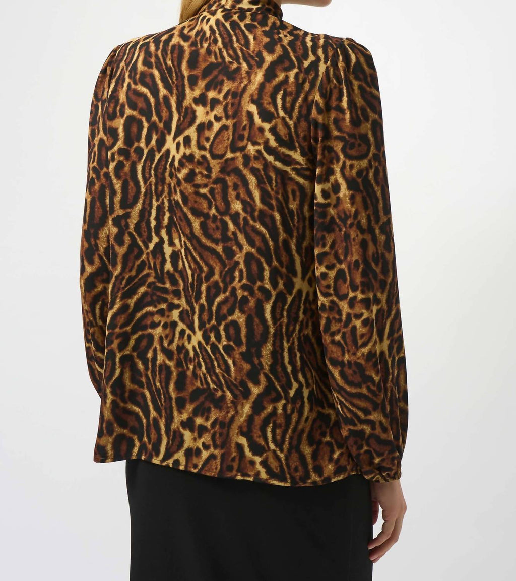 Animal Print Blouse In Black /brown